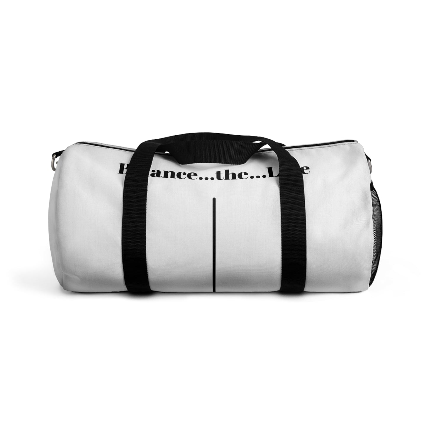 Balance...the...Line Duffel Bag — White Gym & Travel Tote