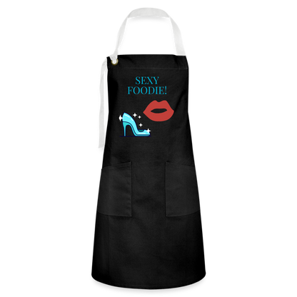 Sexy Foodie Artisan Apron - black/white