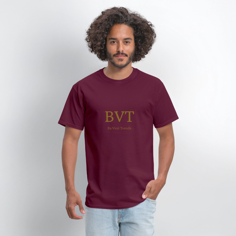 BVT Gold Metallic Unisex Tshirt - burgundy