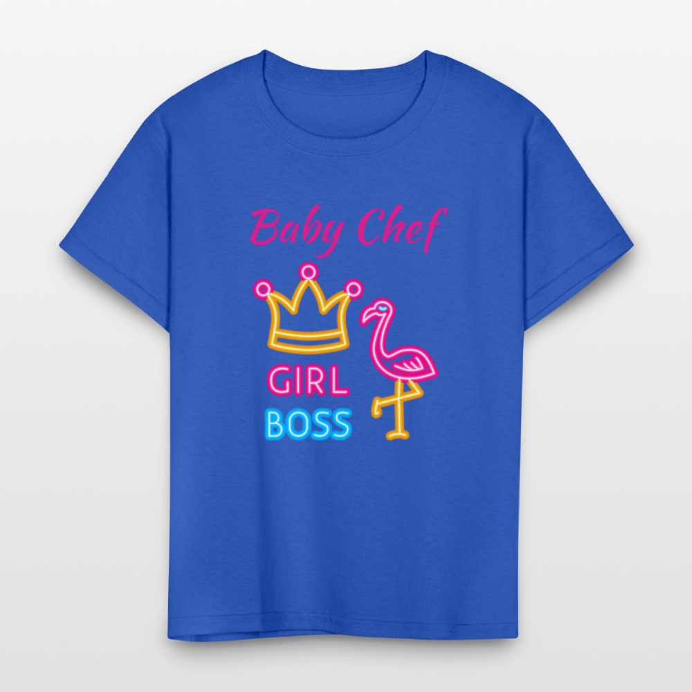Baby Chef Girl Boss Youth T-Shirt - royal blue