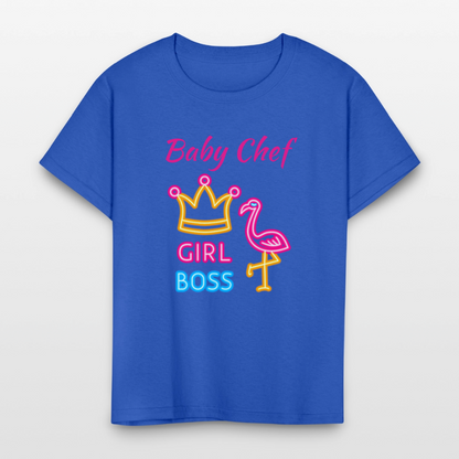 Baby Chef Girl Boss Youth T-Shirt - royal blue