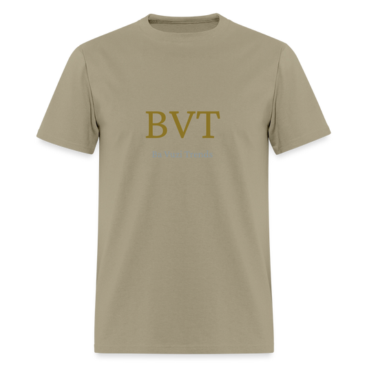 BVT Gold/Silver Metallic Logo Tshirt - khaki