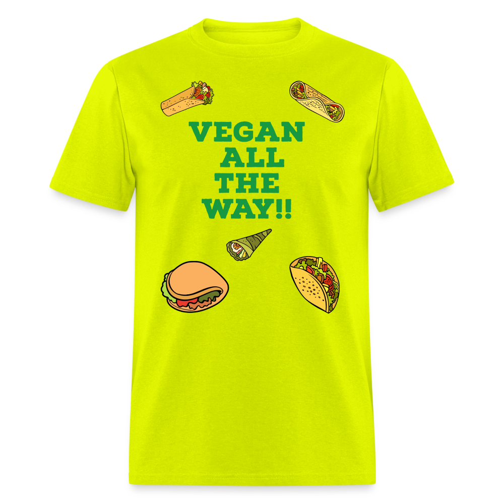Vegan All The Way T-Shirt - safety green