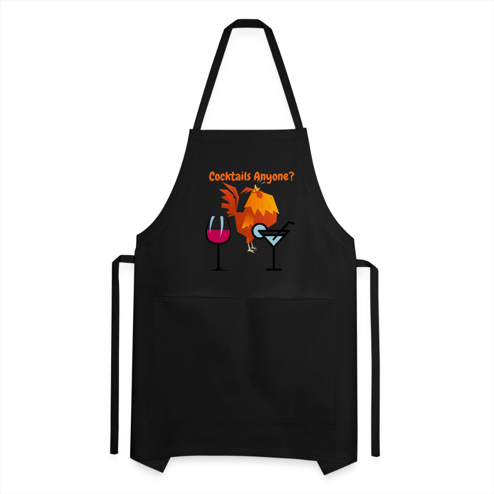 Cocktails Adjustable Apron - black