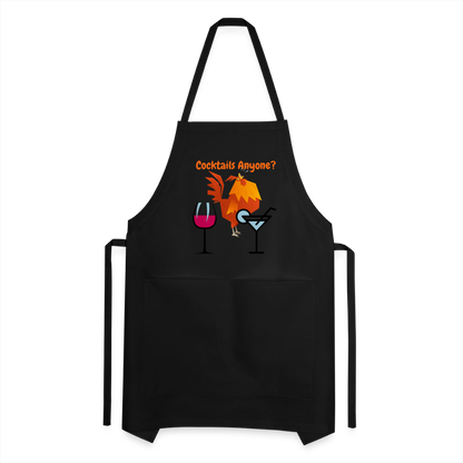 Cocktails Adjustable Apron - black