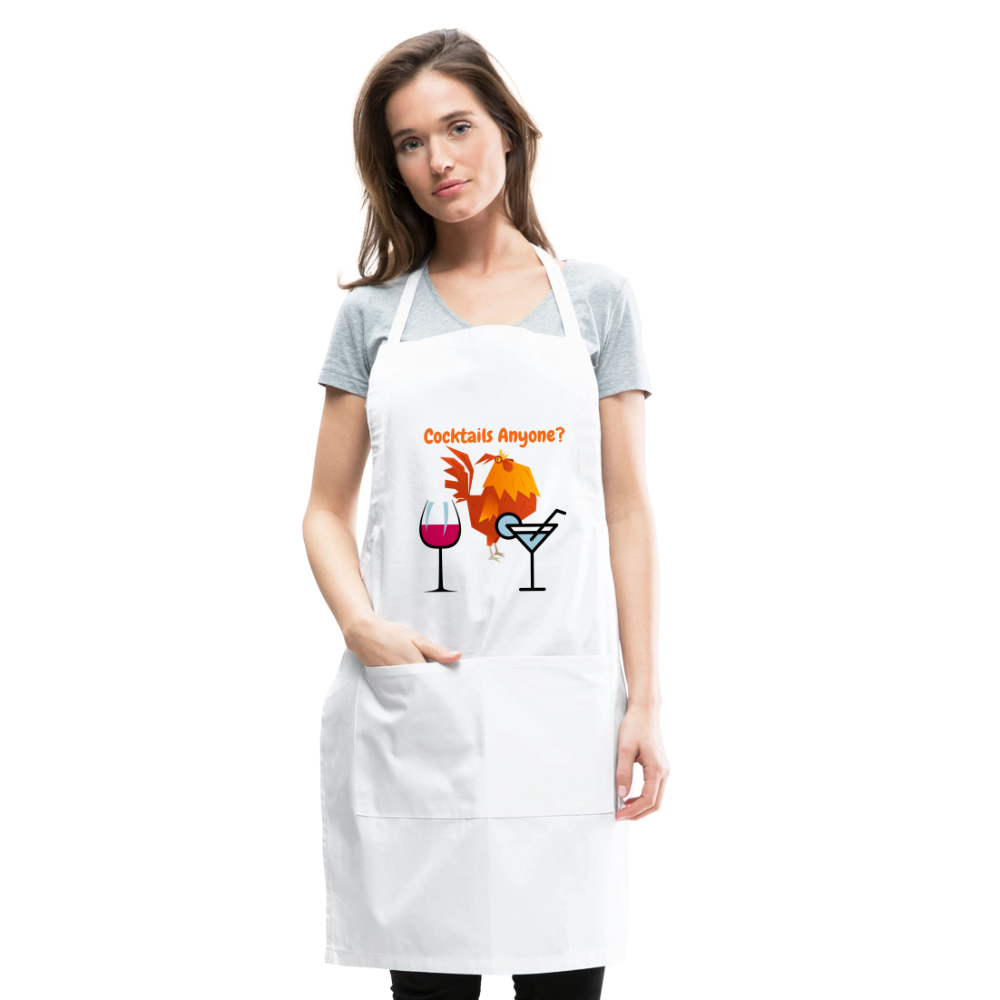 Cocktails Adjustable Apron - white