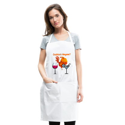 Cocktails Adjustable Apron - white