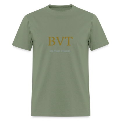 BVT Gold/Silver Metallic Logo Tshirt - military green