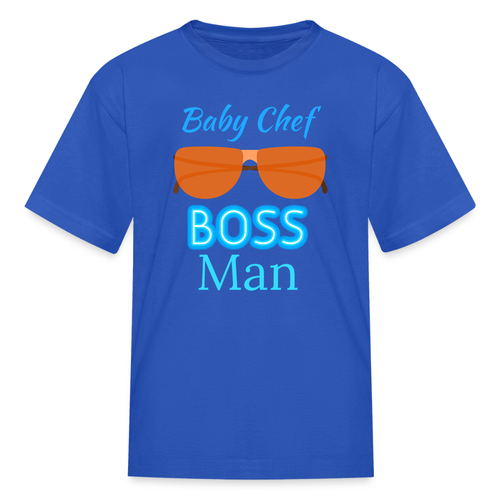 Baby Chef Boss Man Youth T-Shirt - royal blue
