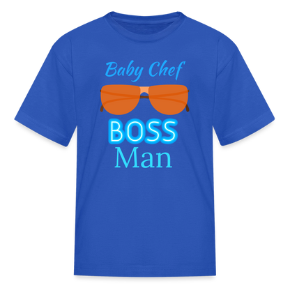 Baby Chef Boss Man Youth T-Shirt - royal blue