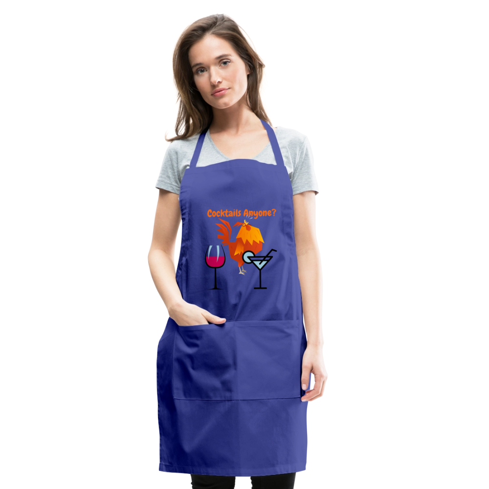 Cocktails Adjustable Apron - royal blue