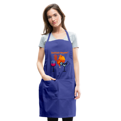 Cocktails Adjustable Apron - royal blue
