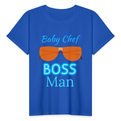 Baby Chef Boss Man Youth T-Shirt - royal blue