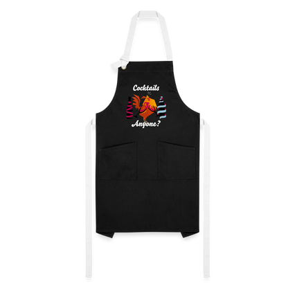 Cock Tails Artisan Apron - black/white