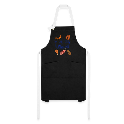 Meat Only Artisan Apron - black/white