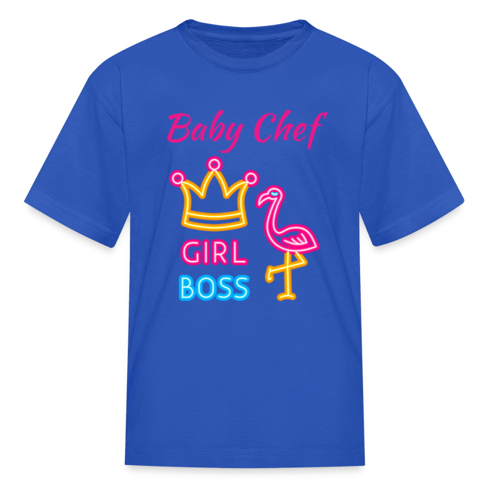 Baby Chef Girl Boss Youth T-Shirt - royal blue