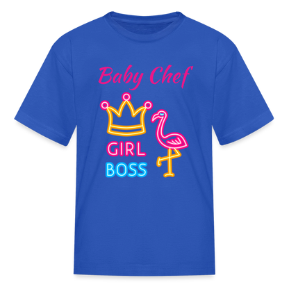 Baby Chef Girl Boss Youth T-Shirt - royal blue