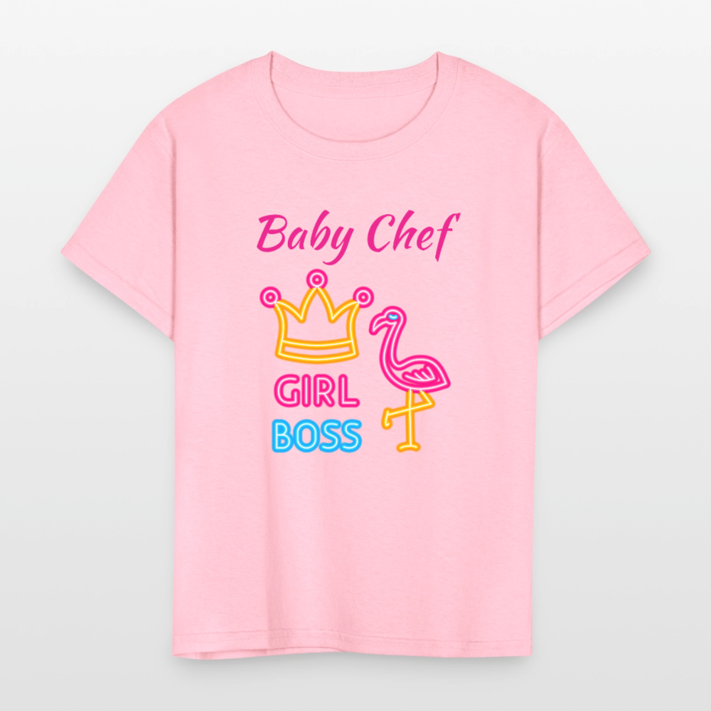 Baby Chef Girl Boss Youth T-Shirt - pink