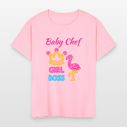 Baby Chef Girl Boss Youth T-Shirt - pink
