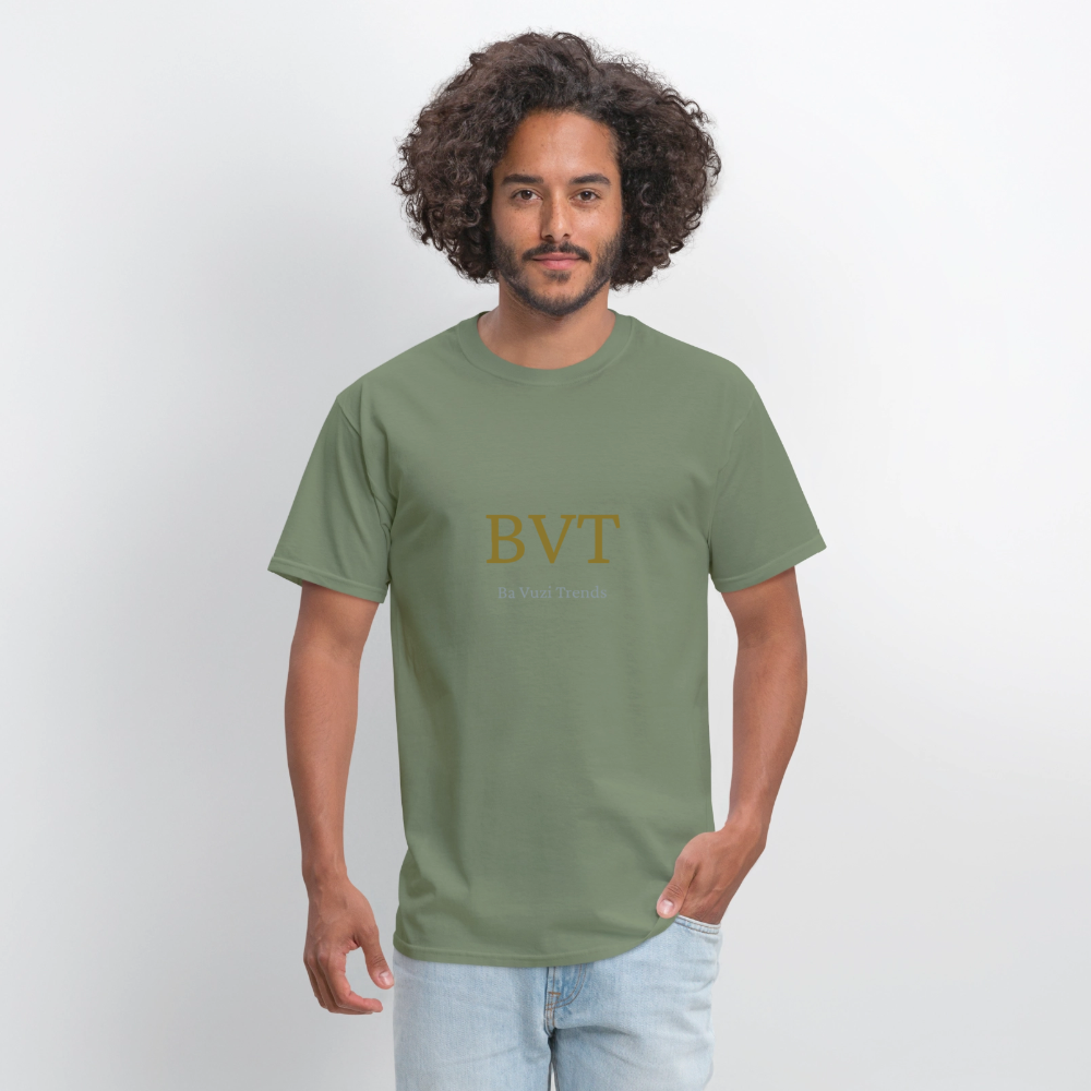 BVT Gold/Silver Metallic Logo Tshirt - military green