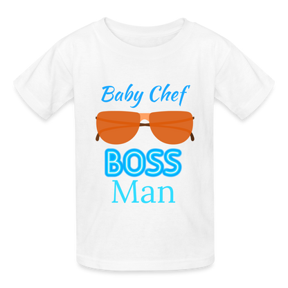 Baby Chef Boss Man Youth T-Shirt - white