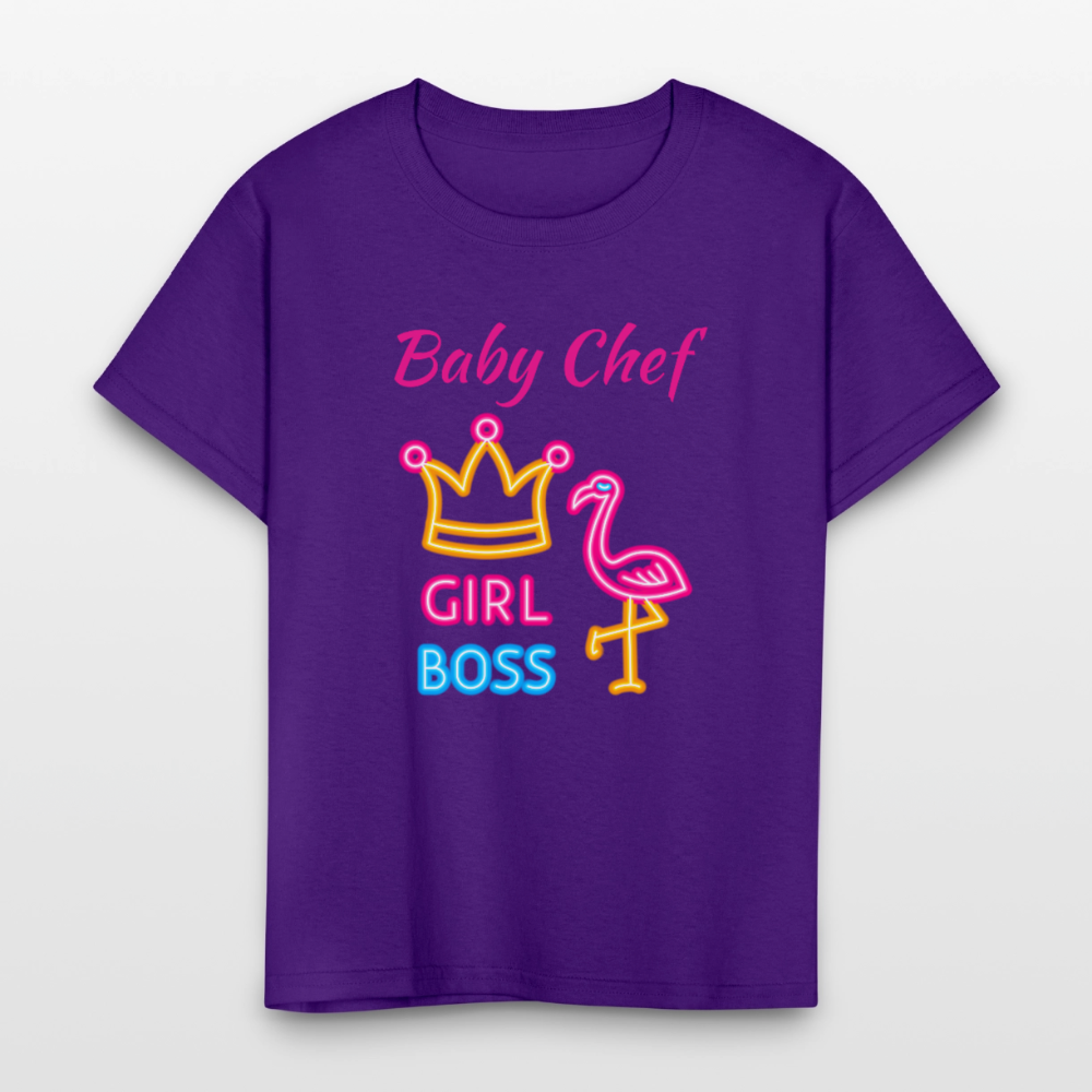 Baby Chef Girl Boss Youth T-Shirt - purple