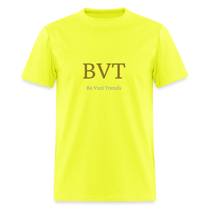 BVT Gold/Silver Metallic Logo Tshirt - safety green