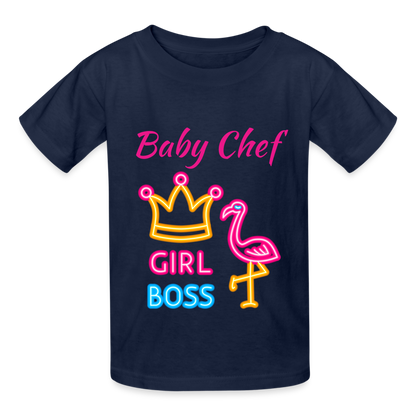 Baby Chef Girl Boss Youth T-Shirt - navy