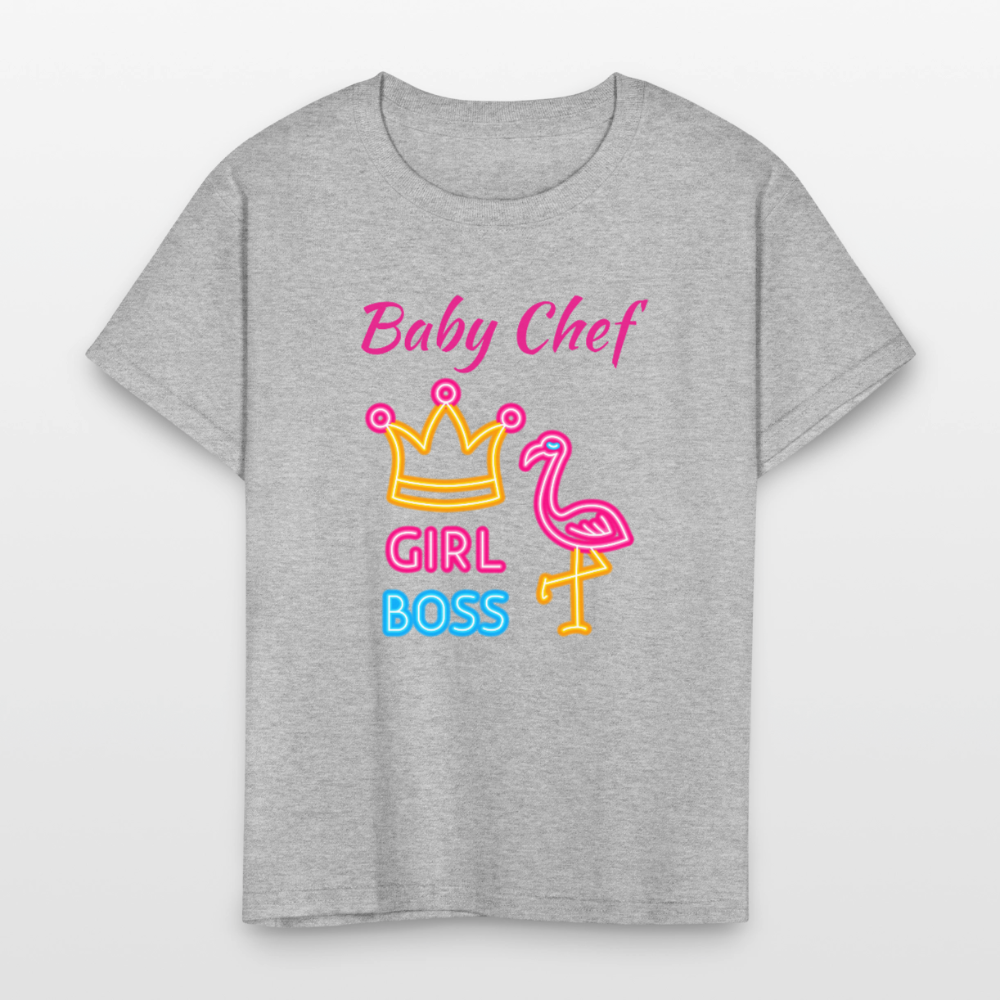 Baby Chef Girl Boss Youth T-Shirt - heather gray