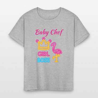 Baby Chef Girl Boss Youth T-Shirt - heather gray