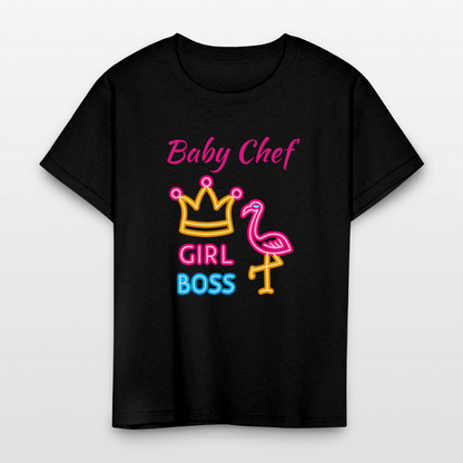 Baby Chef Girl Boss Youth T-Shirt - black