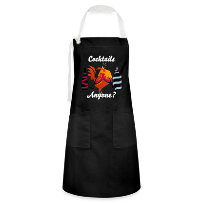 Cock Tails Artisan Apron - black/white