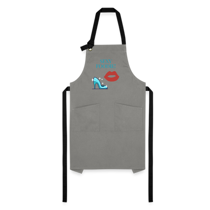 Sexy Foodie Artisan Apron - gray/black