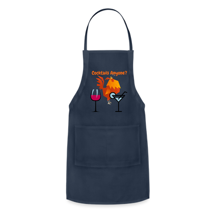 Cocktails Adjustable Apron - navy