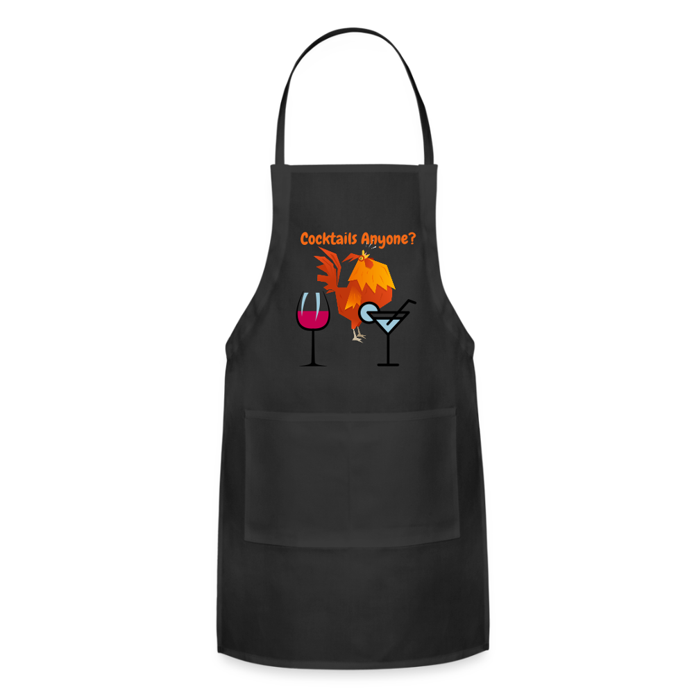 Cocktails Adjustable Apron - black