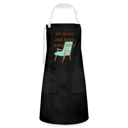 Sit Down Artisan Apron - black/white