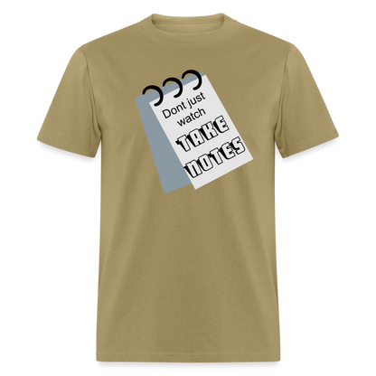 Take Notes T-shirt - khaki