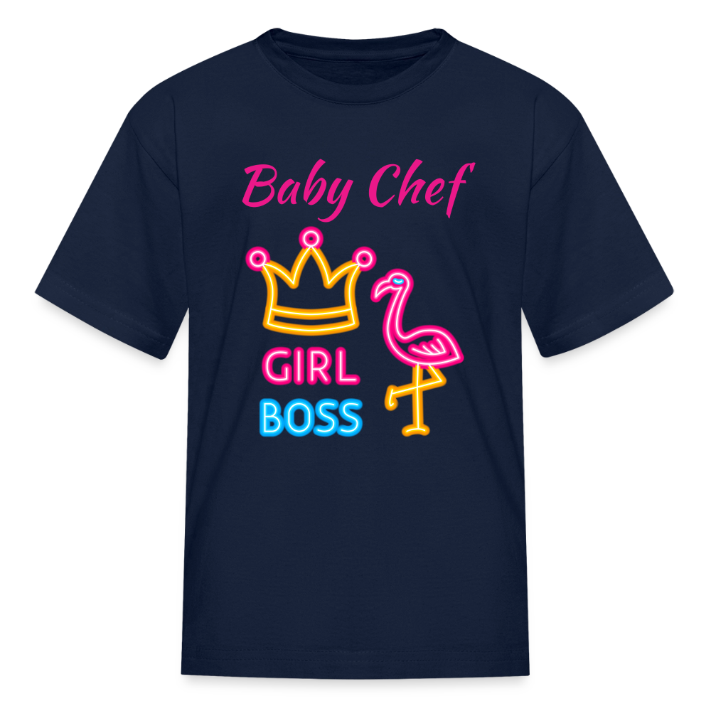 Baby Chef Girl Boss Youth T-Shirt - navy