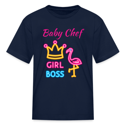 Baby Chef Girl Boss Youth T-Shirt - navy