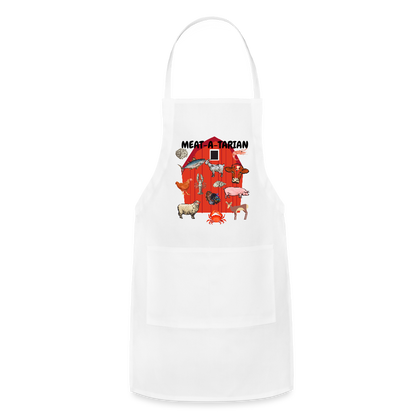 Meat-a-tarian Adjustable Apron - white