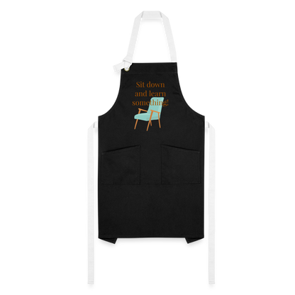 Sit Down Artisan Apron - black/white