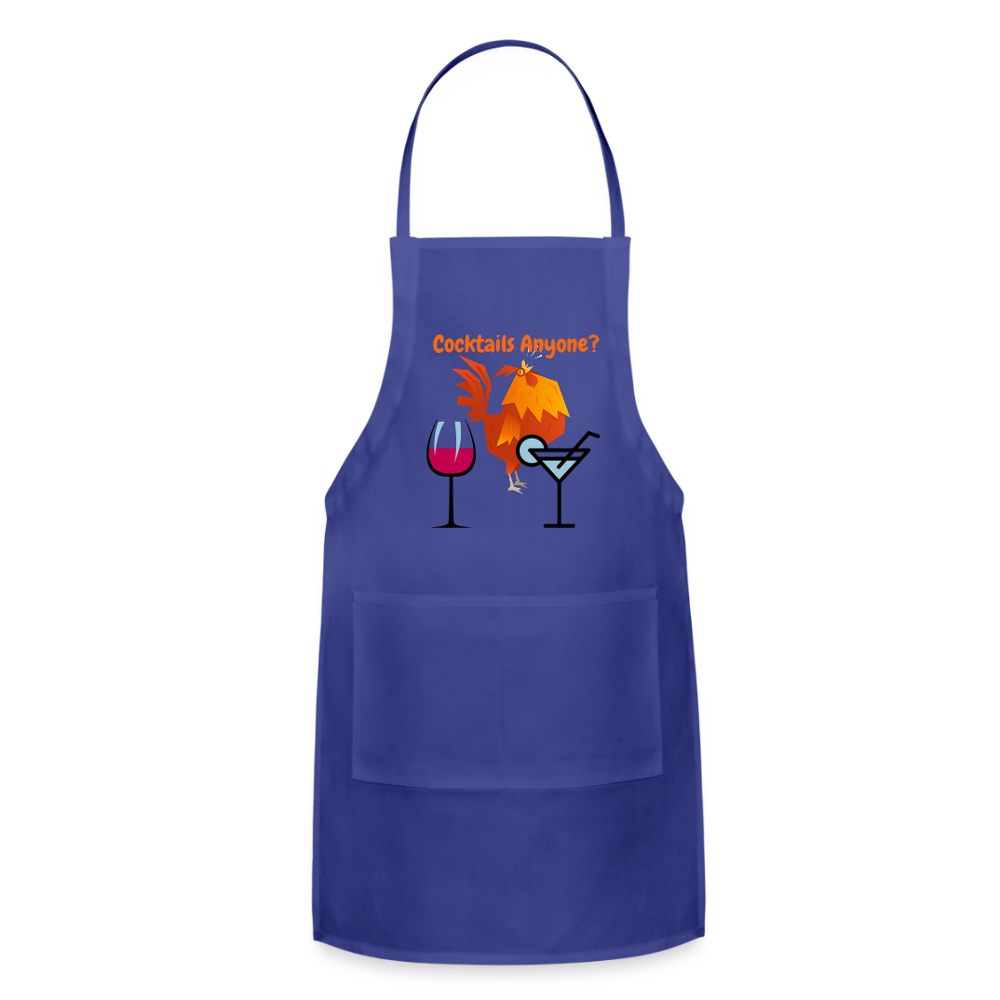 Cocktails Adjustable Apron - royal blue