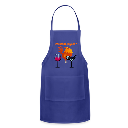 Cocktails Adjustable Apron - royal blue