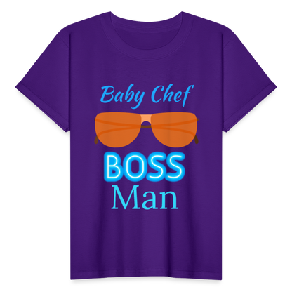 Baby Chef Boss Man Youth T-Shirt - purple