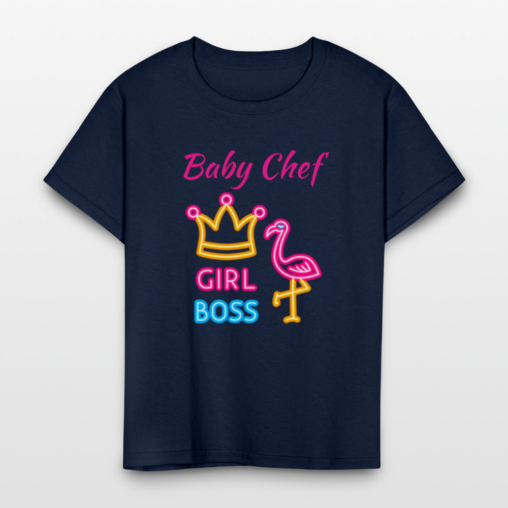 Baby Chef Girl Boss Youth T-Shirt - navy
