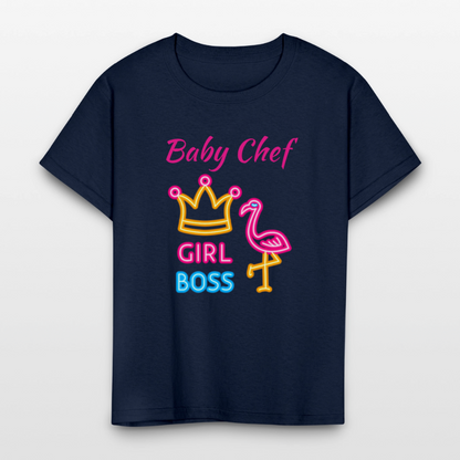 Baby Chef Girl Boss Youth T-Shirt - navy