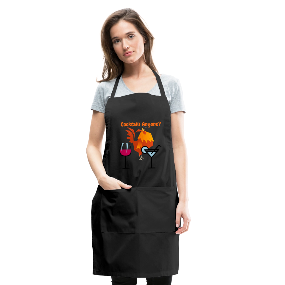 Cocktails Adjustable Apron - black