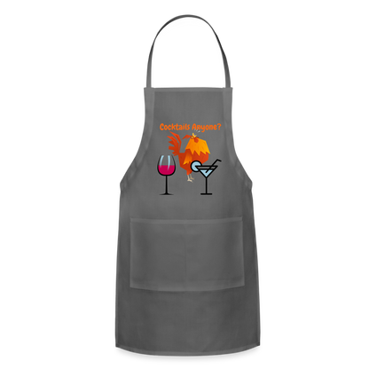 Cocktails Adjustable Apron - charcoal