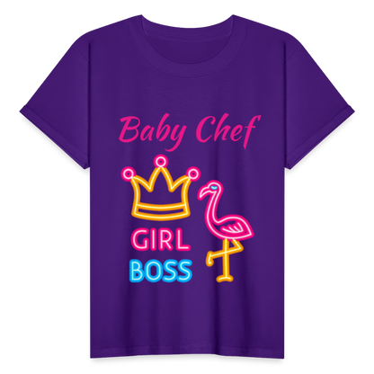 Baby Chef Girl Boss Youth T-Shirt - purple