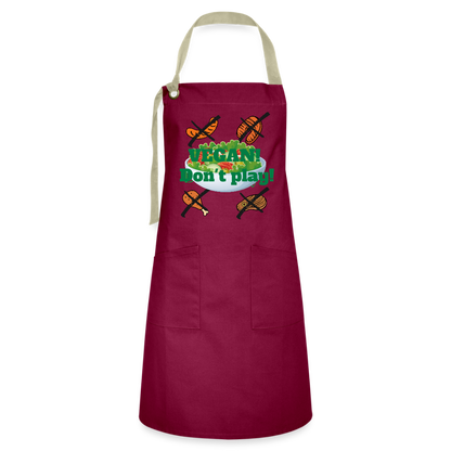 Vegan Artisan Apron - burgundy/khaki
